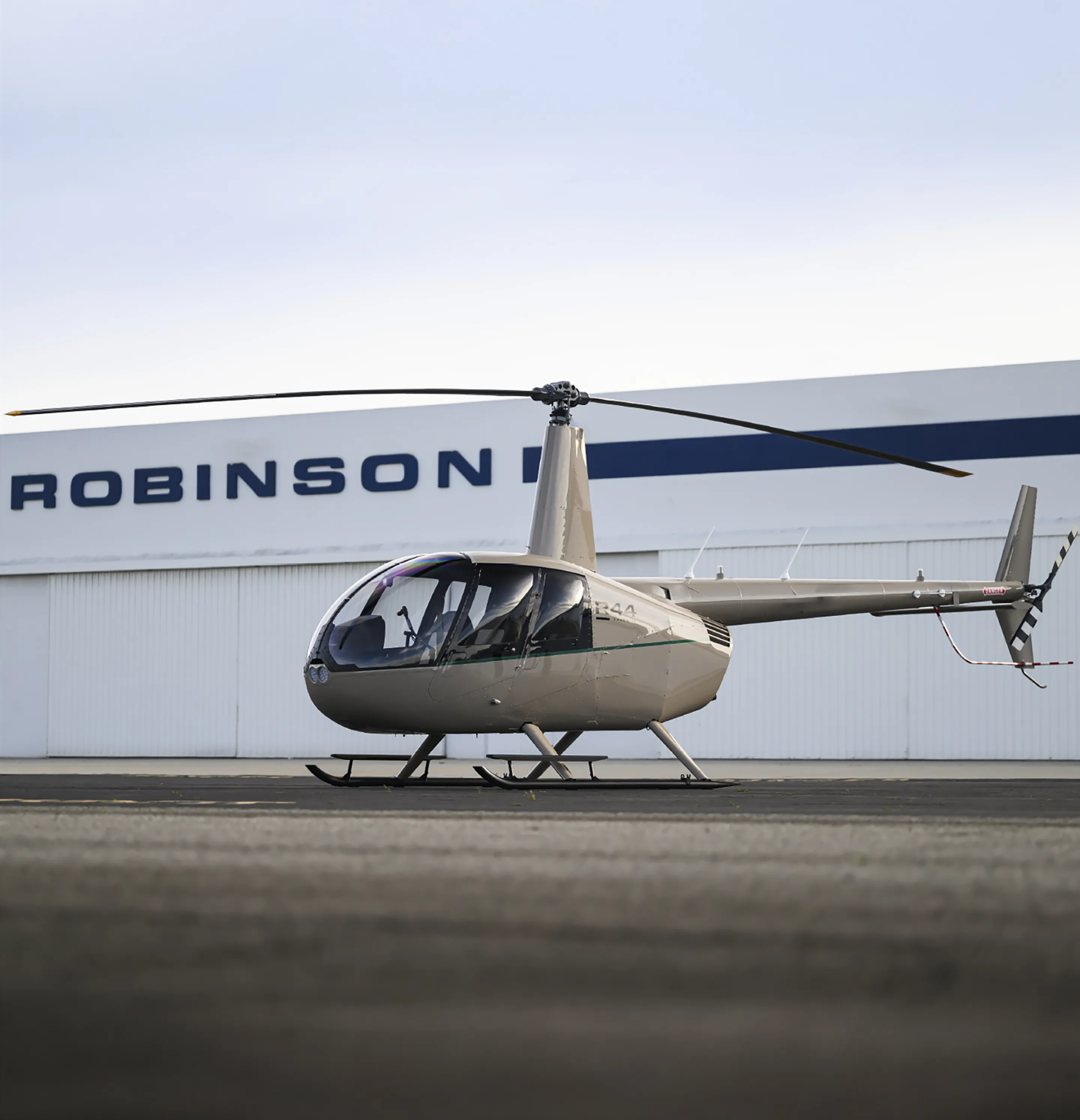 R44 helicopter on the tarmac
