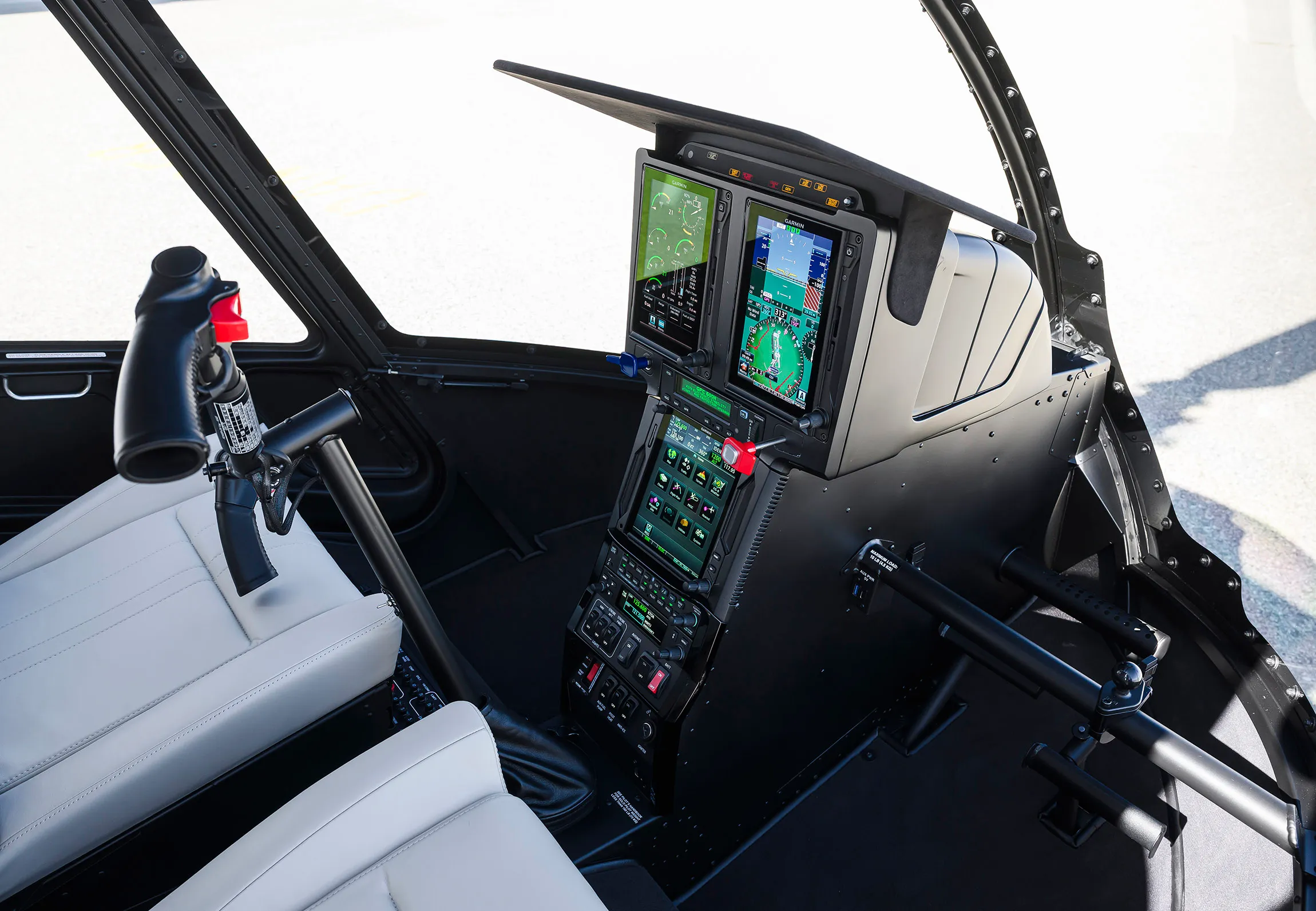 Control panel in a helicopter